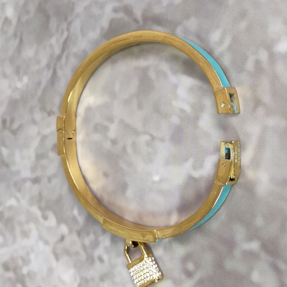 Michael Kors Enamel Bracelet w/Crystal Studded Padlock - Picture 7 of 8